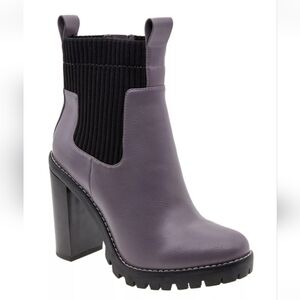 BCBGeneration Womens Purple Dual Pull-Tabs Prali Toe Block Heel Chelsea 6M